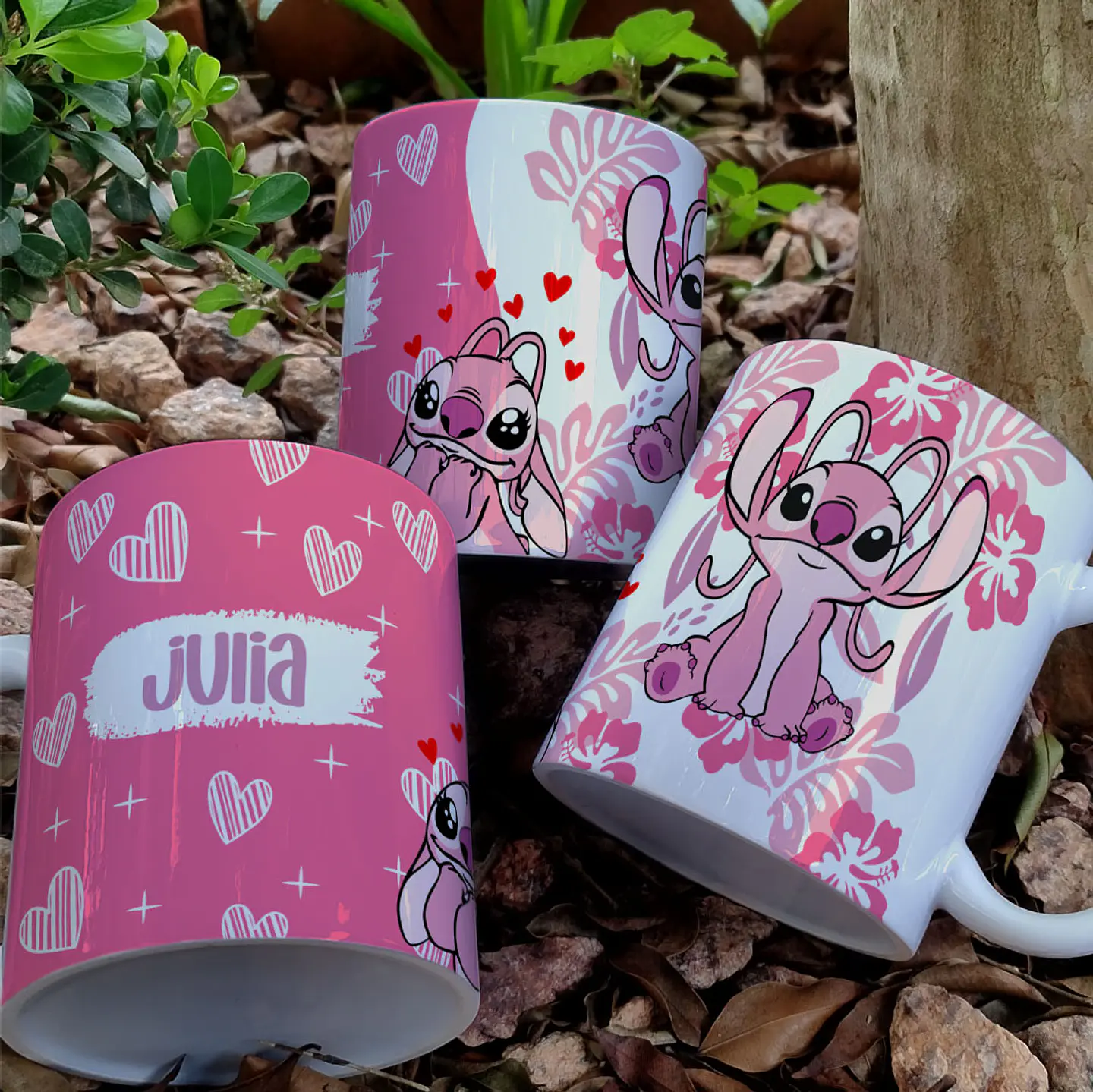 5 Artes para Caneca Estampa Stitch Floral Arquivo em Jpg  5