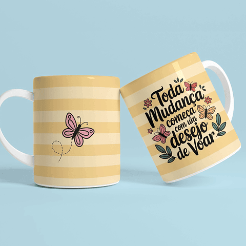 16 Artes para Caneca Borboletas Arquivo em Png 