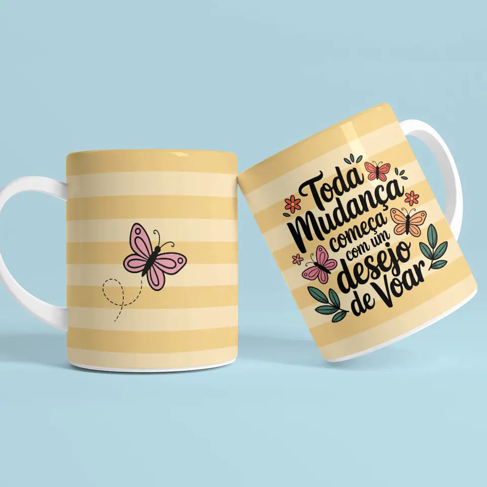 16 Artes para Caneca Borboletas Arquivo em Png  1