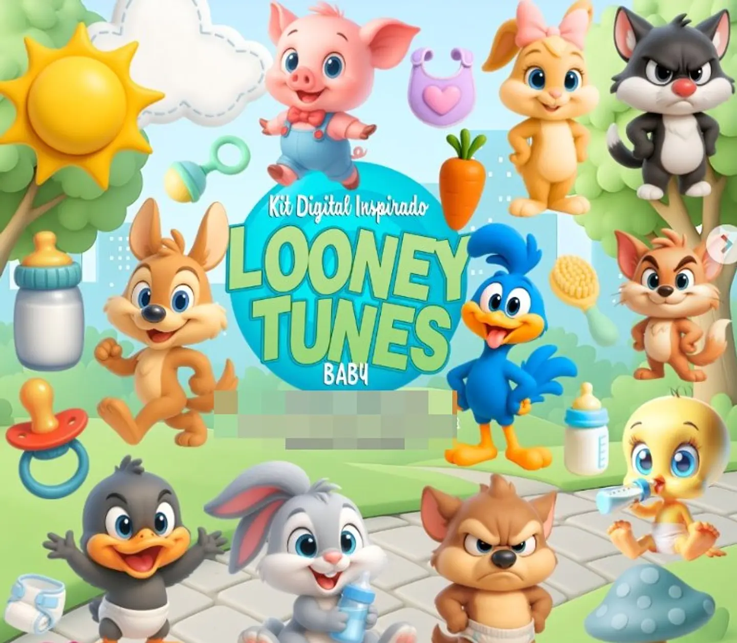 Kit Digital Baby Looney Arquivo em Png 1