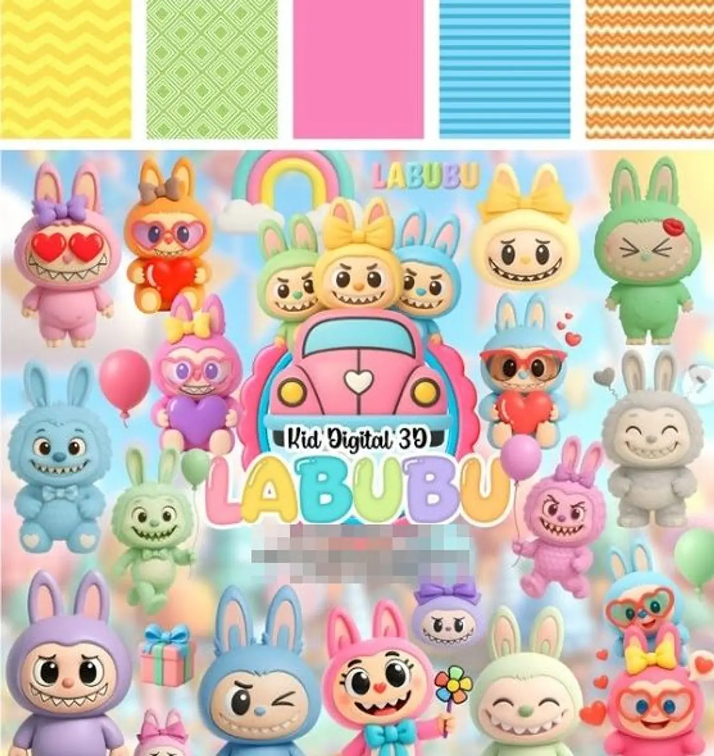 Kit Digital Labubu em Png 1