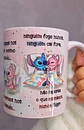Arte Caneca O que a Gente Vai Prometer Um Para o Outro Stitch e Angel Arquivo em Jpg - Thumbnail 4