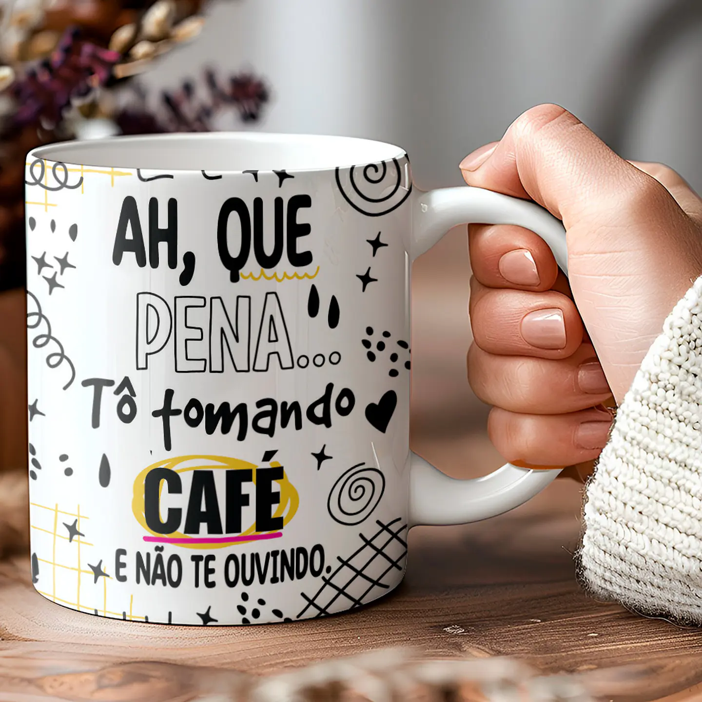 6 Artes para Caneca Café e Sarcasmo Frases Arquivo Editável 4