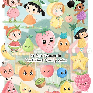 Kit Digital Frutinhas Candy em Png 
