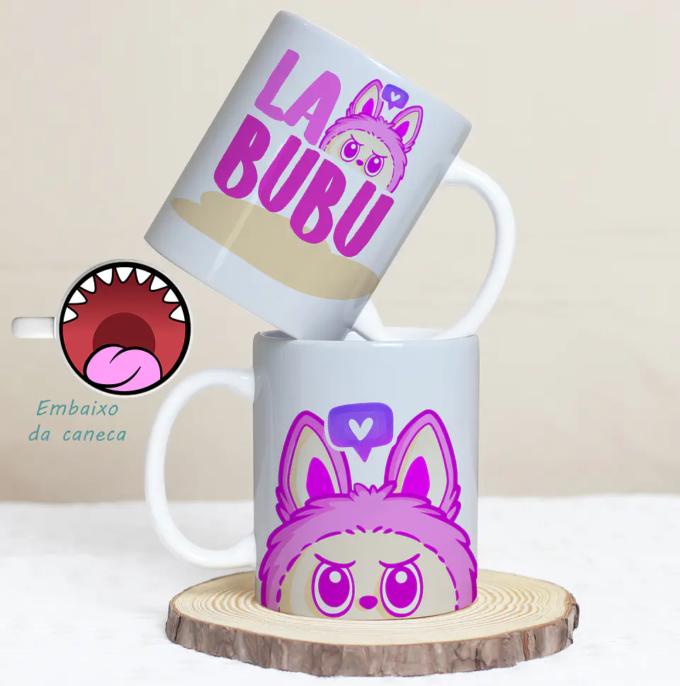 7 Artes para Caneca Labubu bocão Arquivo Editável 1