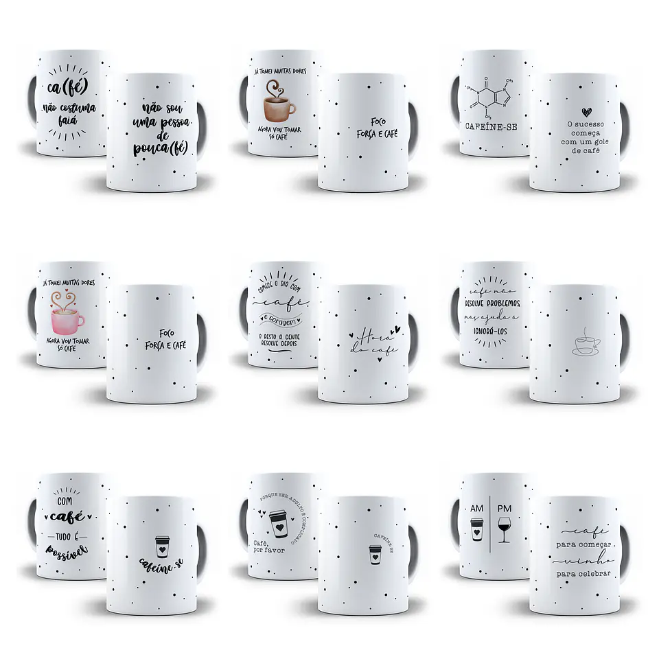 10 Artes para Caneca Café Frases Arquivo em Jpg 1