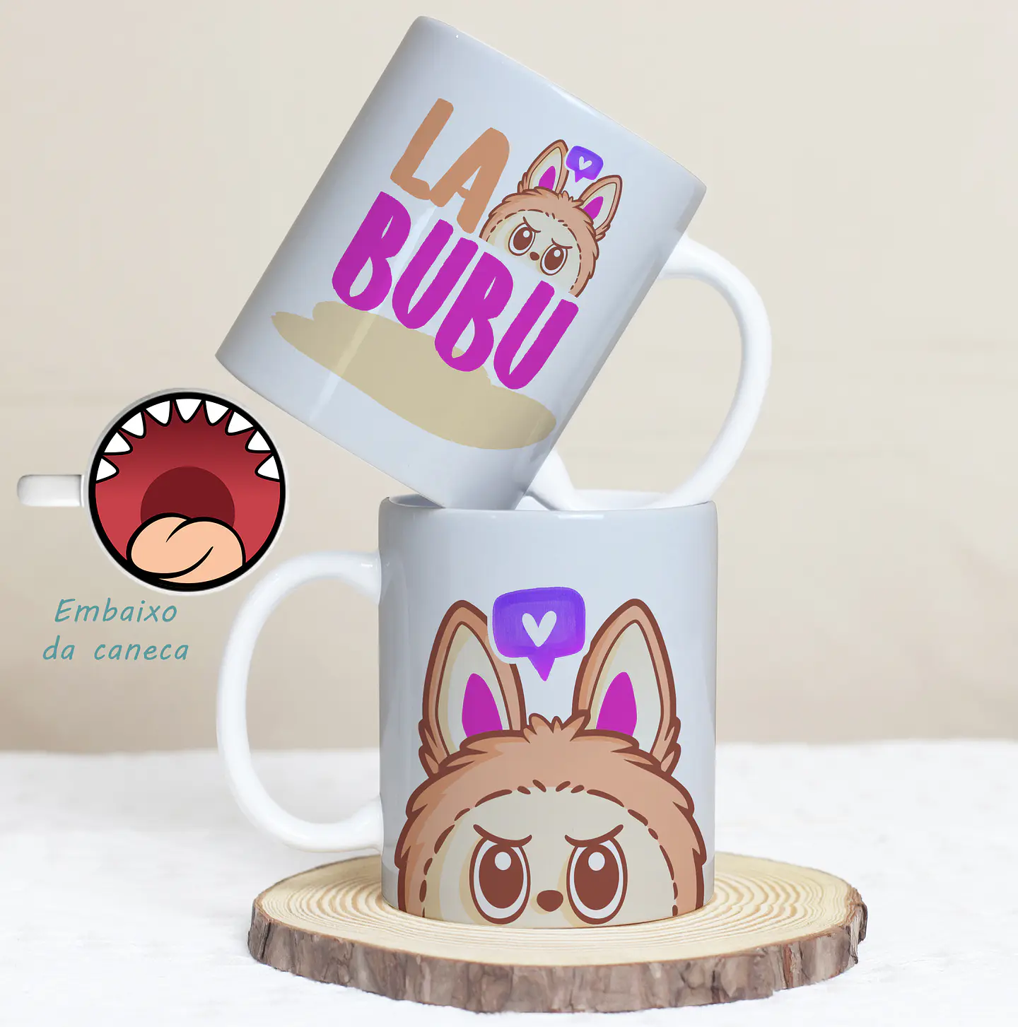 7 Artes para Caneca Labubu bocão Arquivo Editável 5