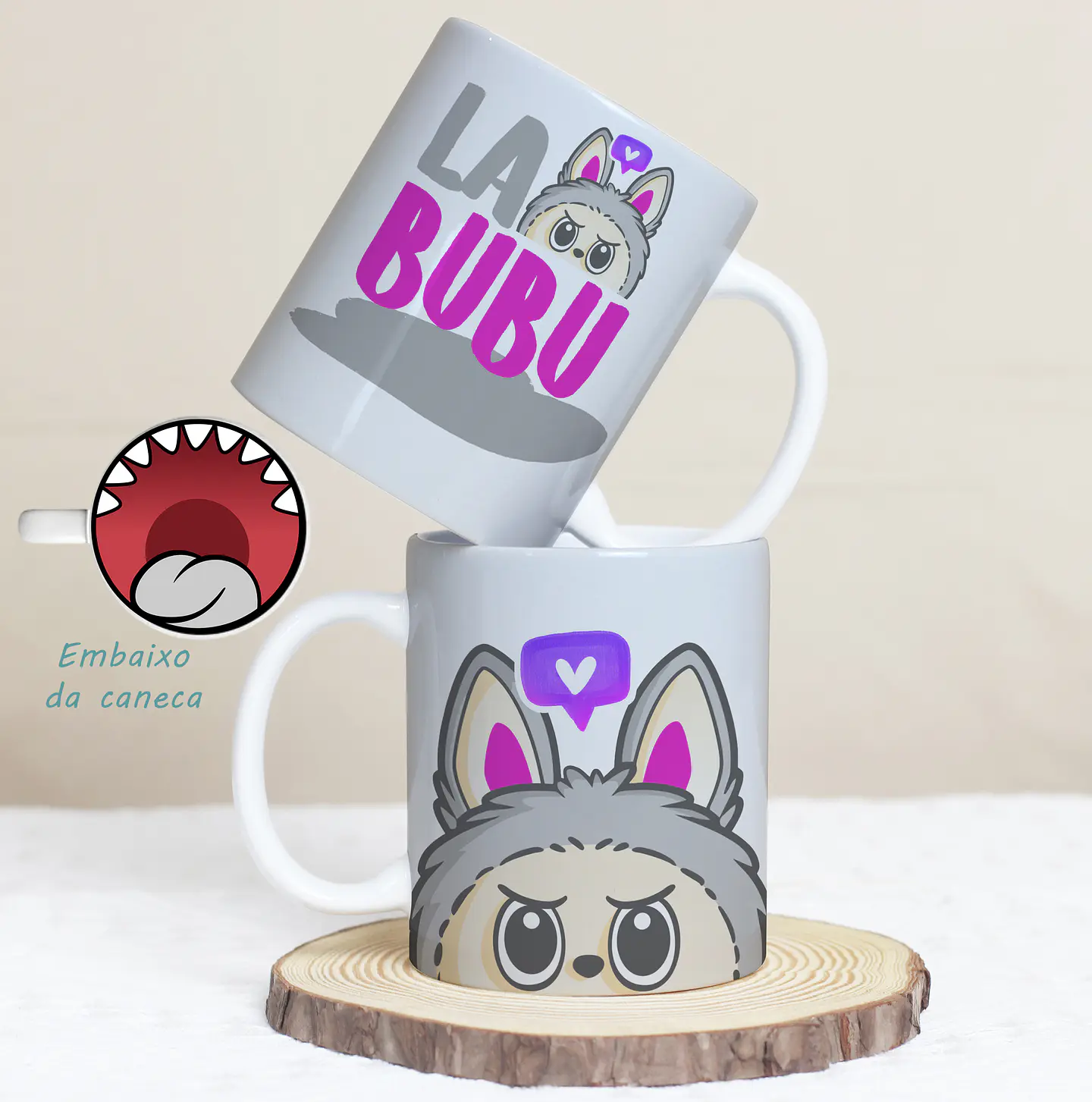7 Artes para Caneca Labubu bocão Arquivo Editável 7