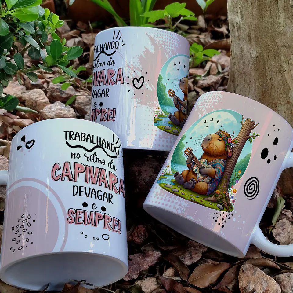 9 Artes para Caneca Frases Capivara Arquivo Editável 5