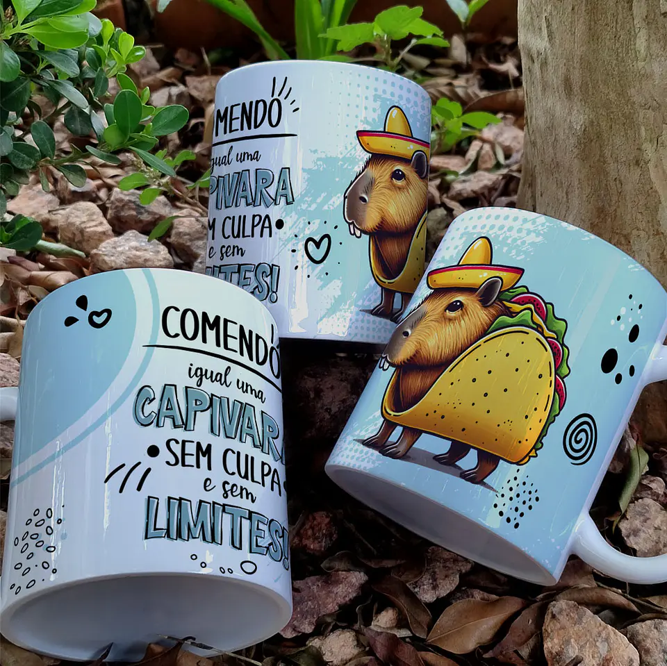 9 Artes para Caneca Frases Capivara Arquivo Editável 7