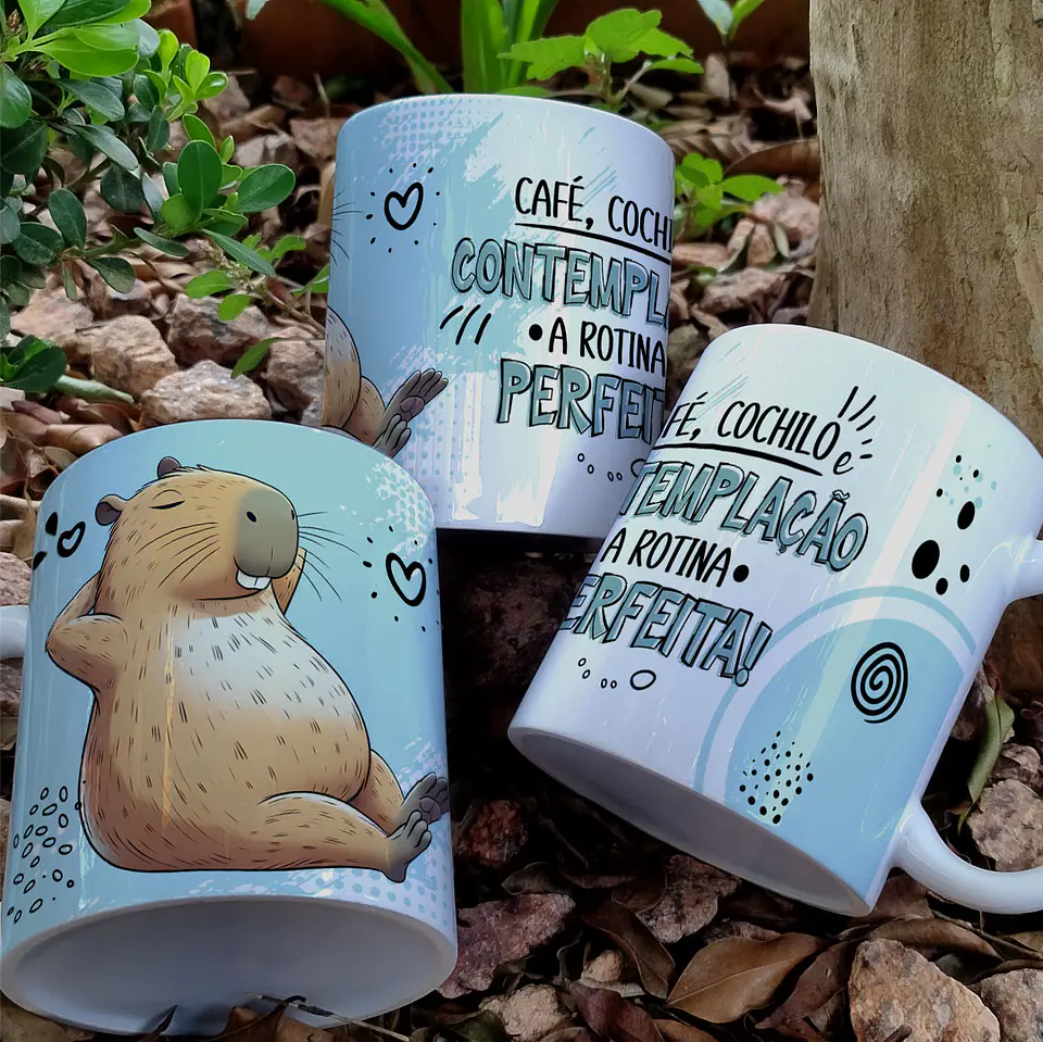 9 Artes para Caneca Frases Capivara Arquivo Editável 8