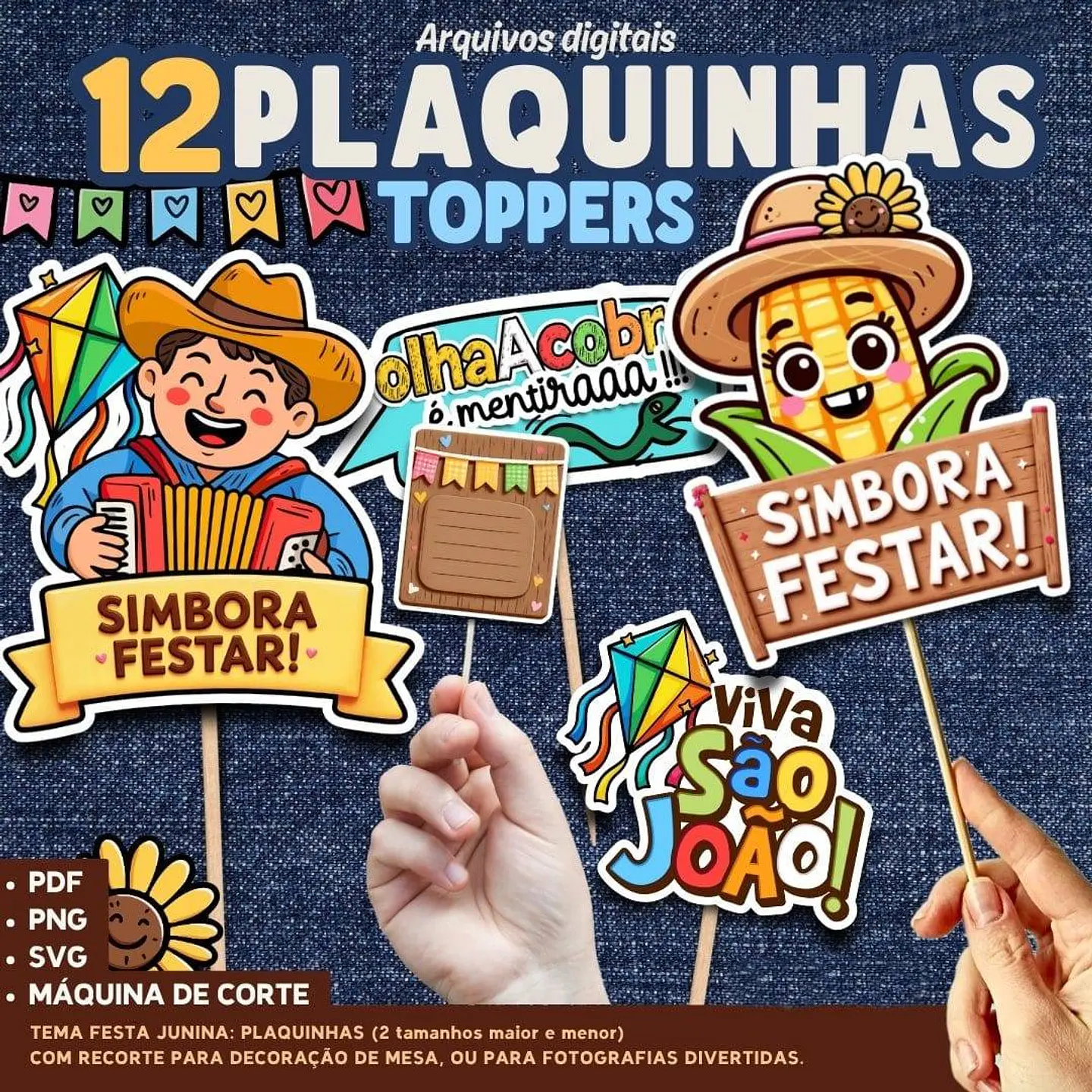 Arquivos Plaquinhas Toppers Festa Junina Arquivo em Png  1