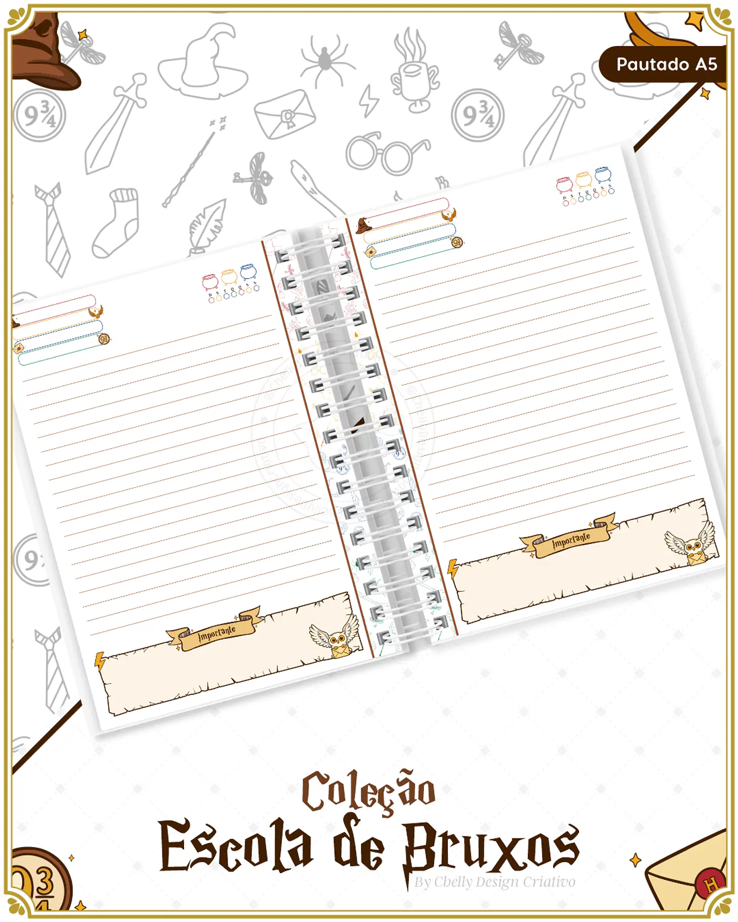 Arquivo Encadernação Harry Potter Coleção Escola de Bruxos Arquivo em Pdf  3