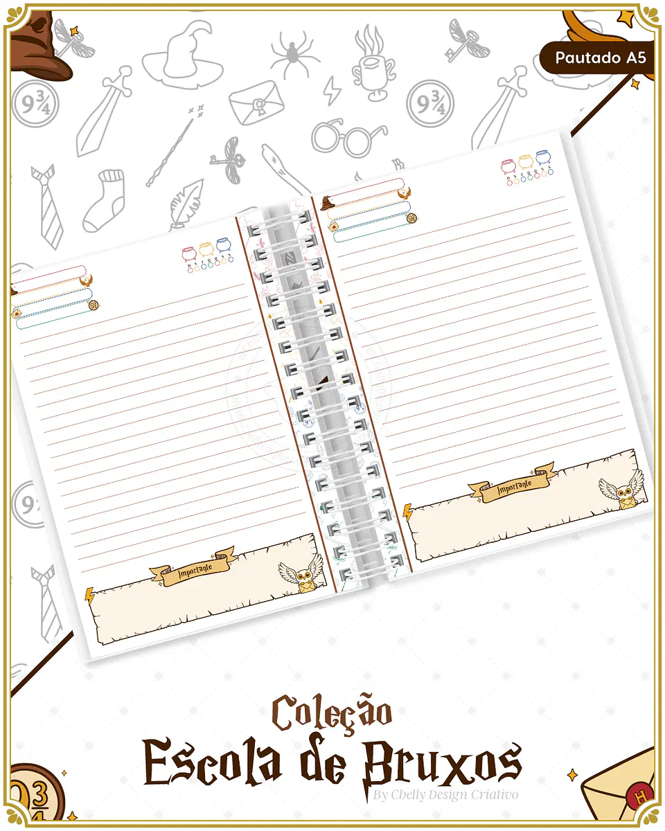 Arquivo Encadernação Harry Potter Coleção Escola de Bruxos Arquivo em Pdf  3