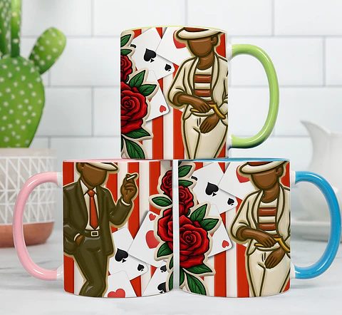 6 Artes para Caneca Zé Pilantra e Maria Navalha Arquivo Editável 