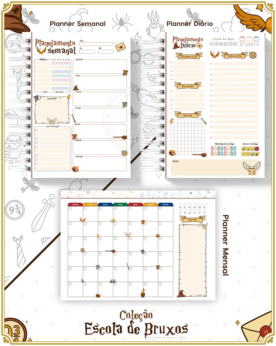 Arquivo Encadernação Harry Potter Coleção Escola de Bruxos Arquivo em Pdf  4