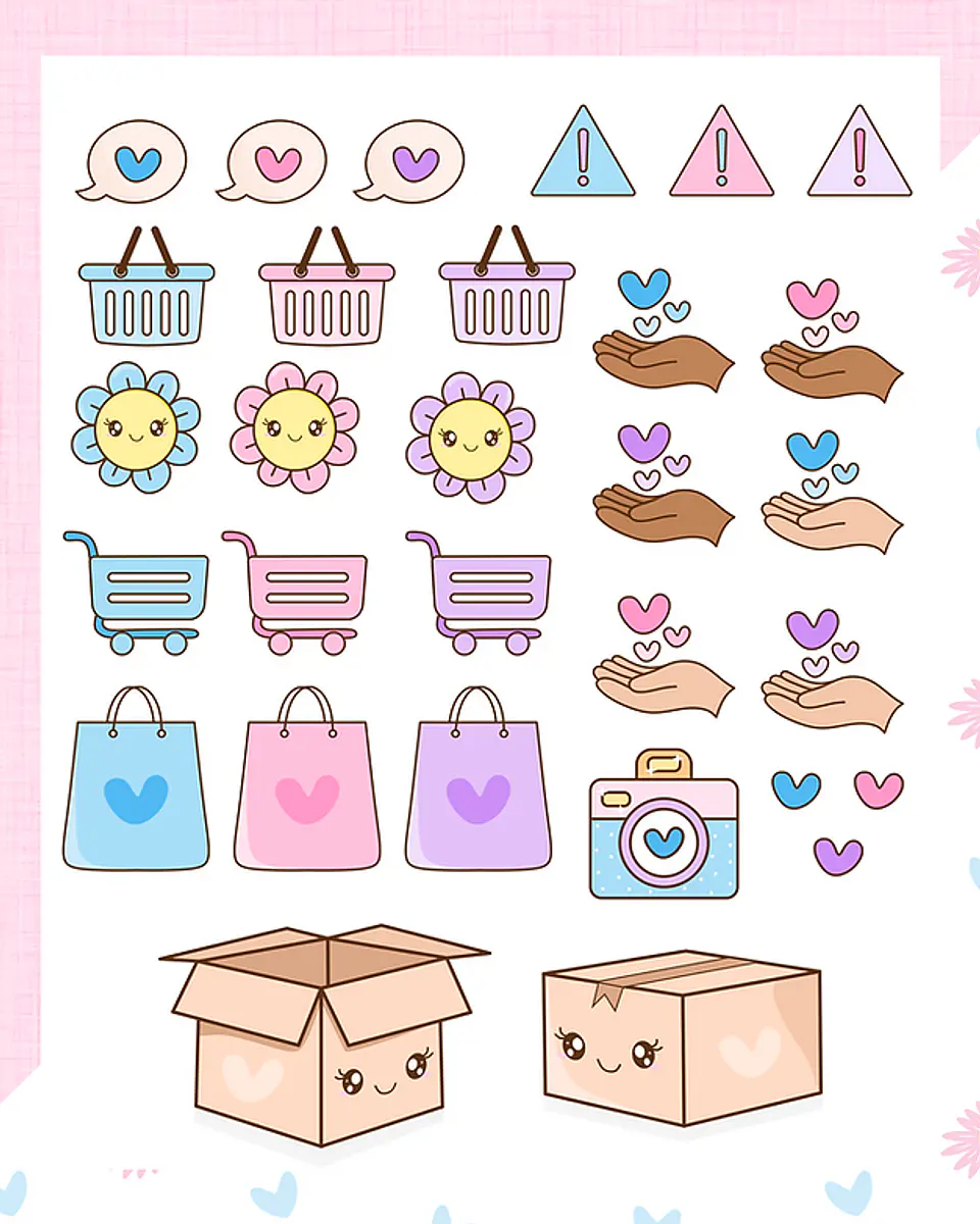 Arquivos prontos para Embalagem fofa Arquivo em Png 7