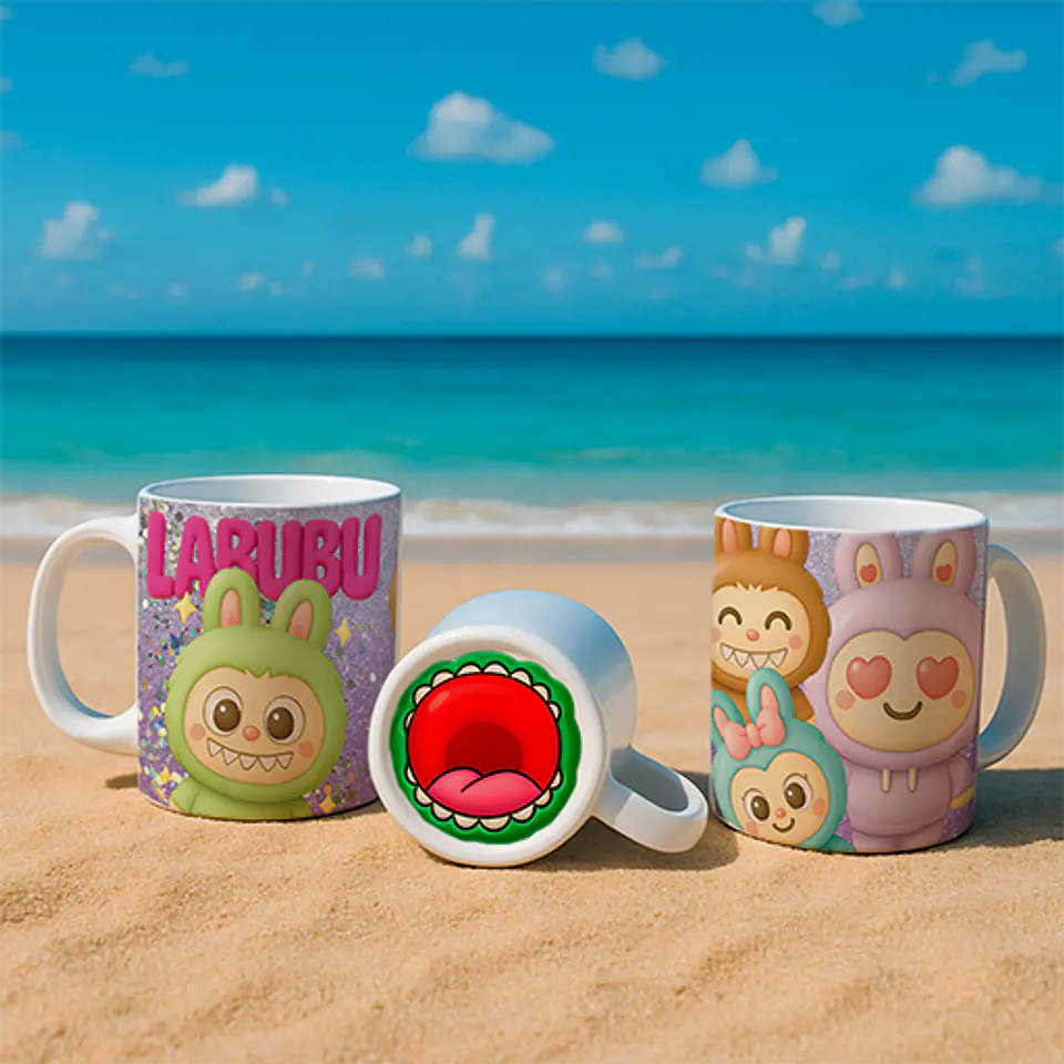 10 Artes para Caneca Labubu Bocão Arquivo Editável  8