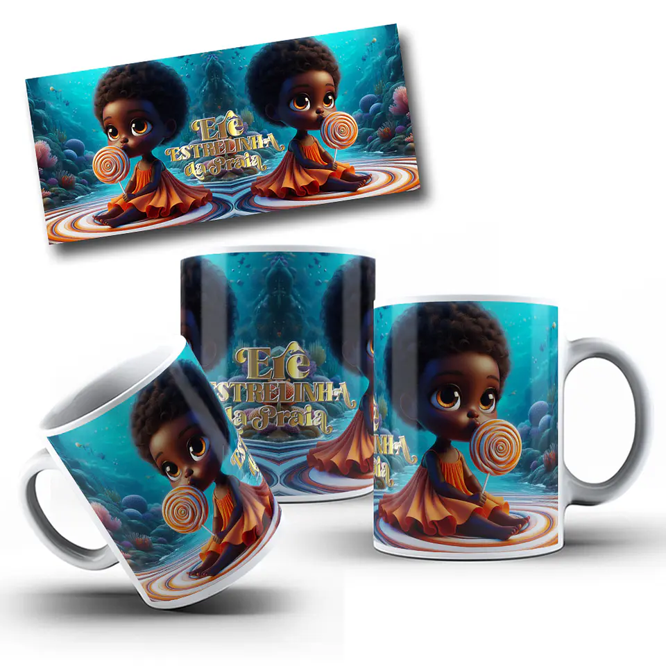 7 Artes para Caneca Orixás Erê Iemanjá Arquivo Editável  4