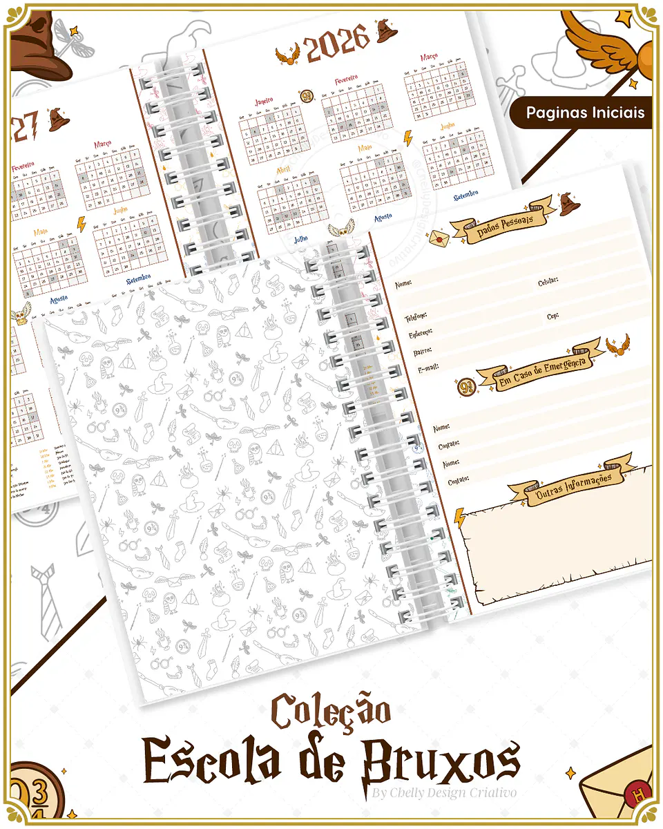 Arquivo Encadernação Harry Potter Coleção Escola de Bruxos Arquivo em Pdf  7