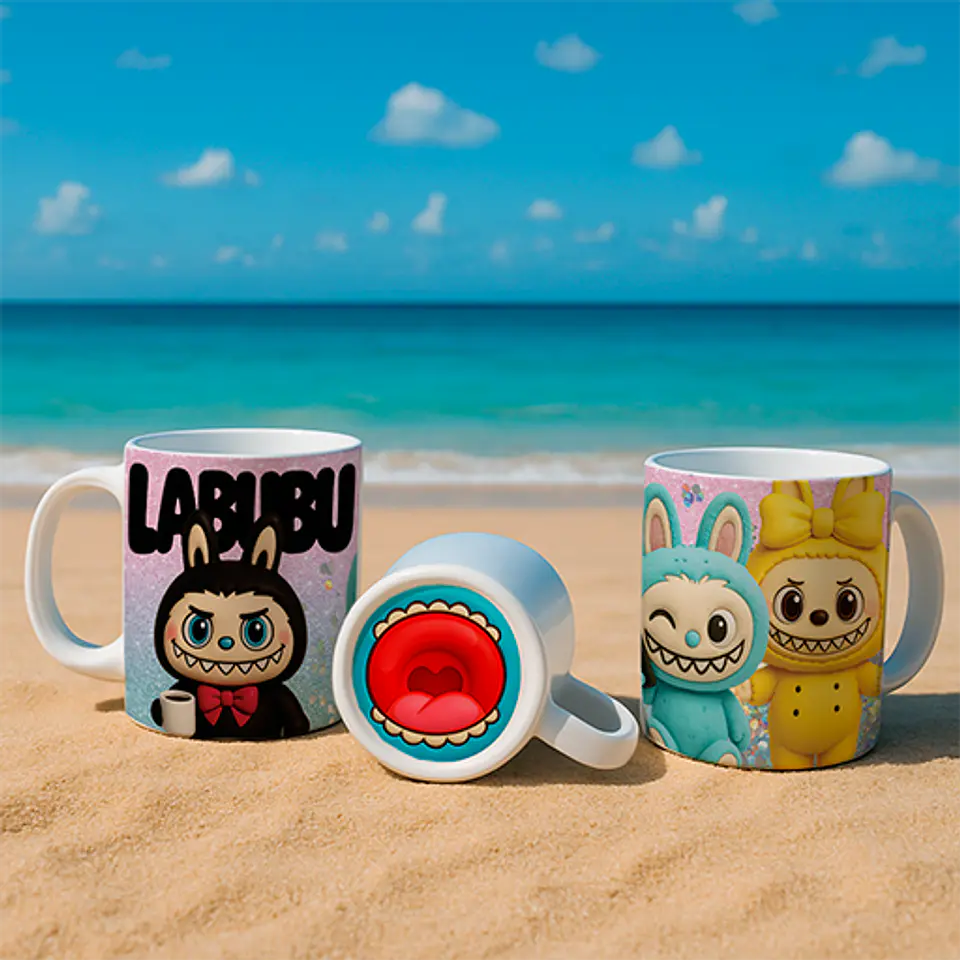 10 Artes para Caneca Labubu Bocão Arquivo Editável  10