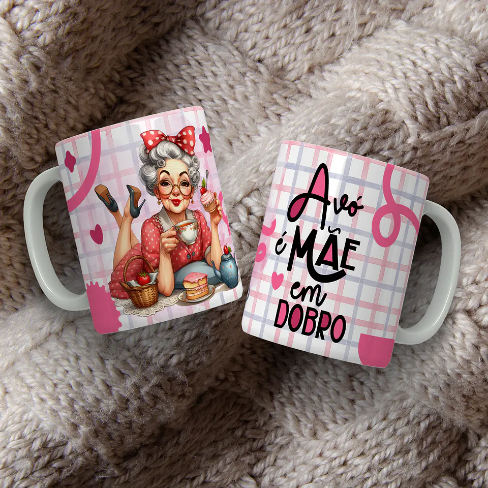 12 Artes para Caneca Avó é mãe em Dobro Arquivo Editável  1