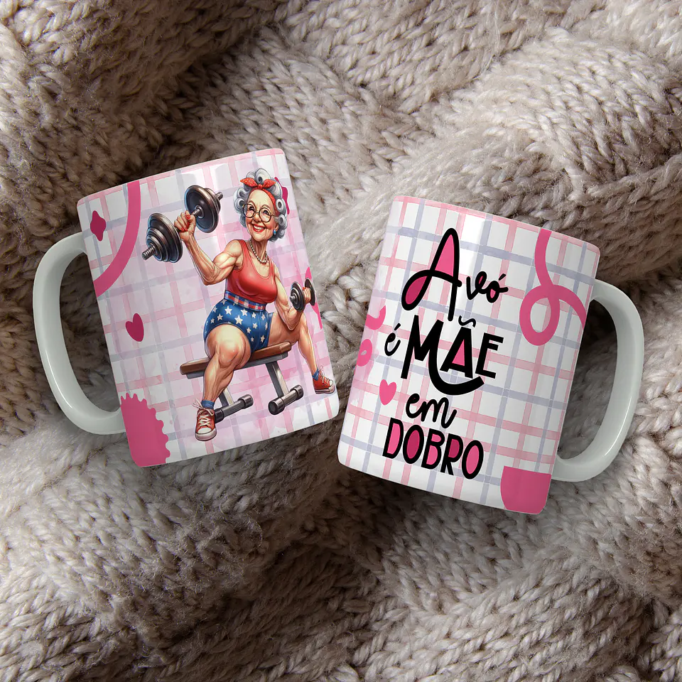 12 Artes para Caneca Avó é mãe em Dobro Arquivo Editável  2