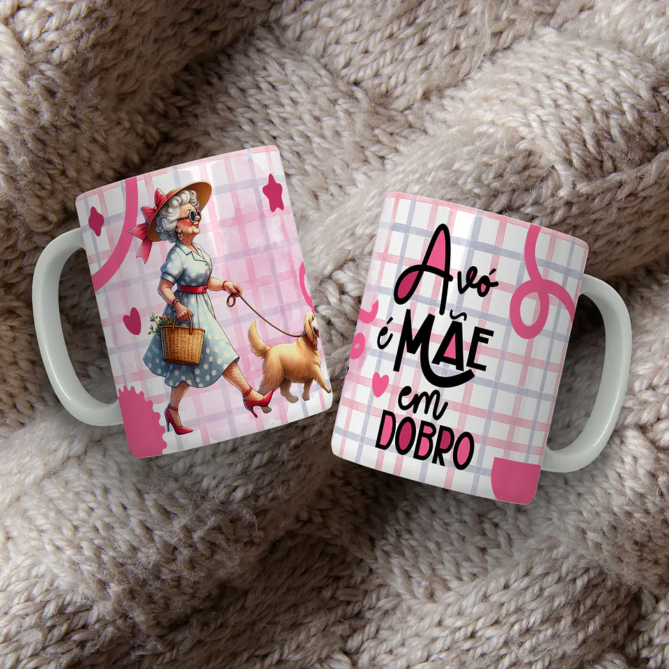 12 Artes para Caneca Avó é mãe em Dobro Arquivo Editável  4