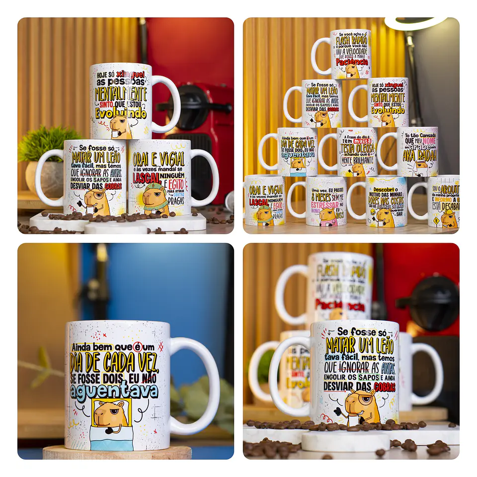15 Artes para Caneca Capivaras Humoradas Arquivo em Png  4