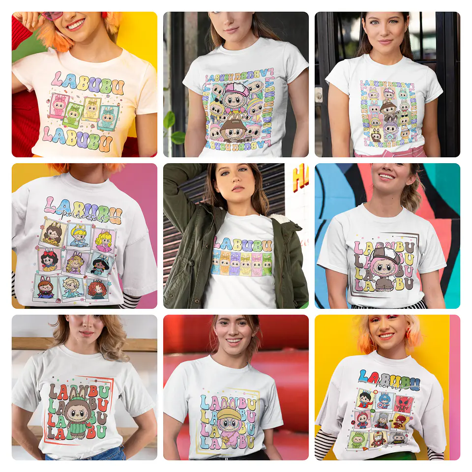 18 Artes para Camisa Labubu Arquivo Editável   2
