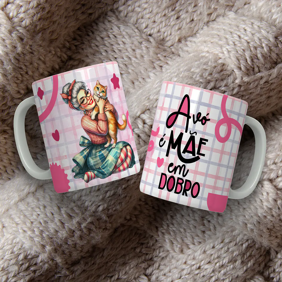 12 Artes para Caneca Avó é mãe em Dobro Arquivo Editável  6