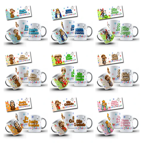 18 Artes para Caneca Santinhos Catolicos Arquivo em Jpg 