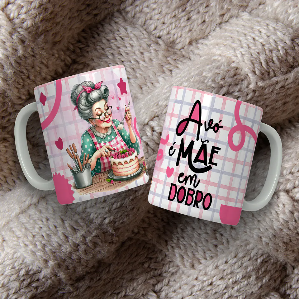 12 Artes para Caneca Avó é mãe em Dobro Arquivo Editável  7