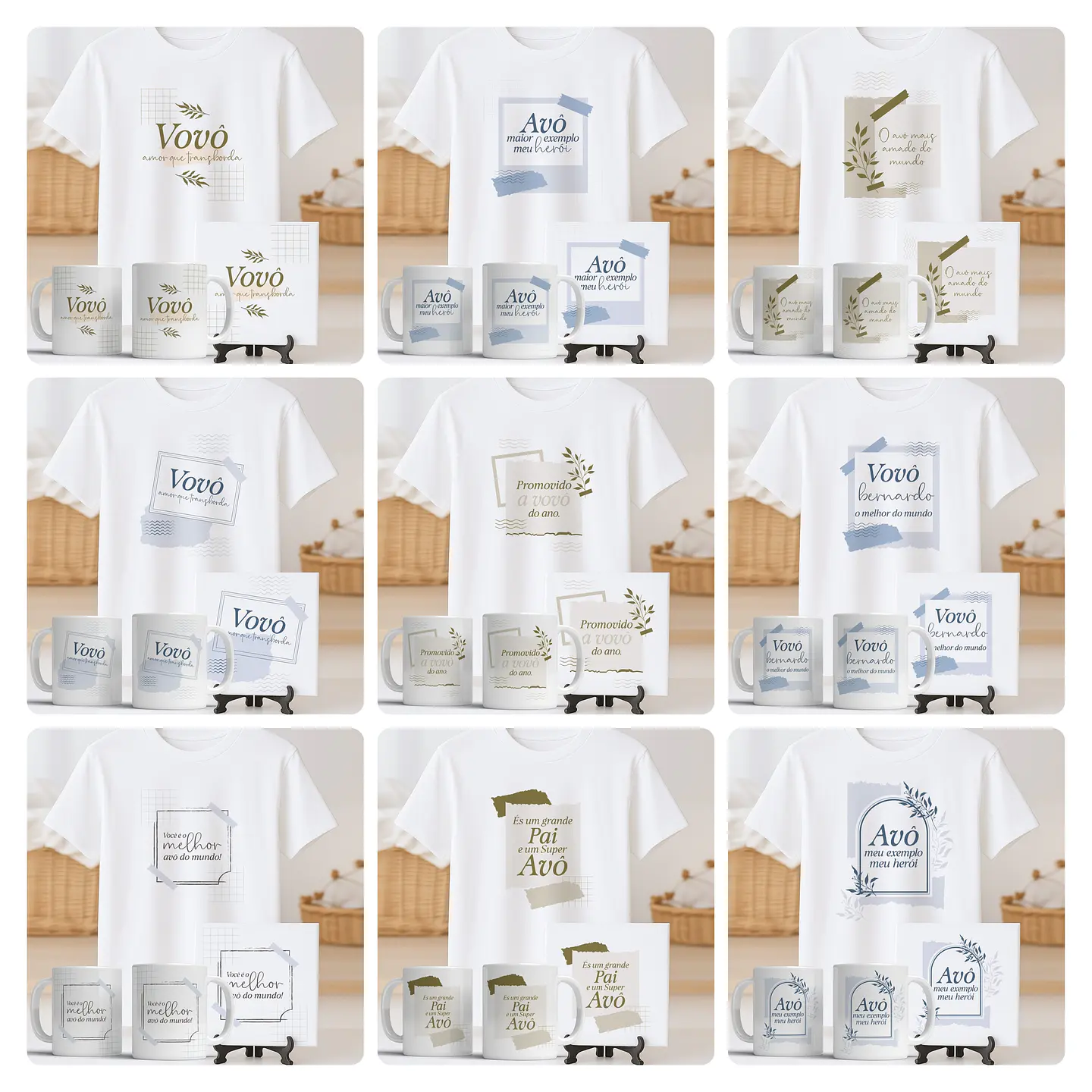 54 Artes para Caneca Camisa Azulejo Avós Arquivo Editável   1