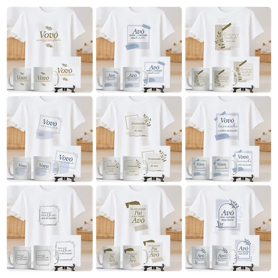 54 Artes para Caneca Camisa Azulejo Avós Arquivo Editável   1