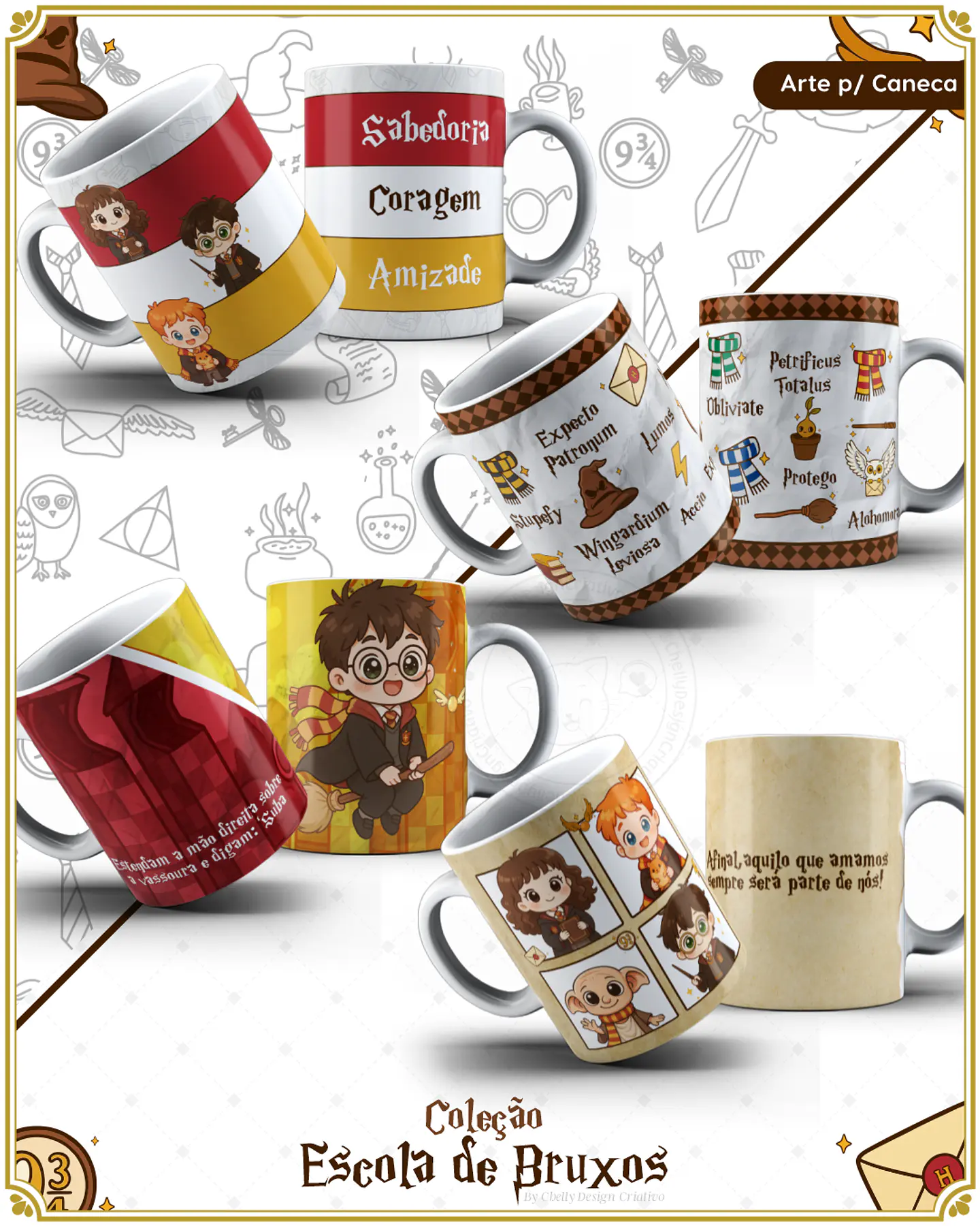 Arquivo Encadernação Herry Potter Coleção Escola de Bruxos Arquivo em Pdf  1