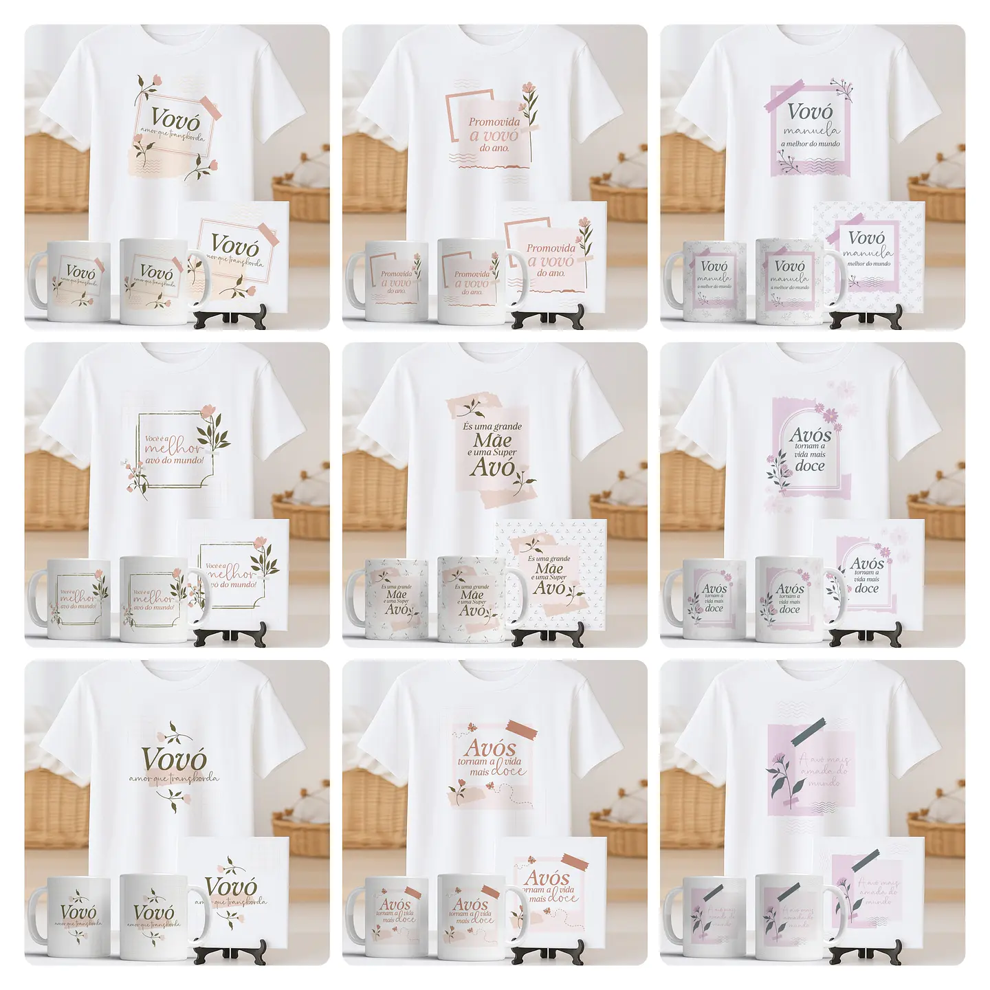 54 Artes para Caneca Camisa Azulejo Avós Arquivo Editável   2