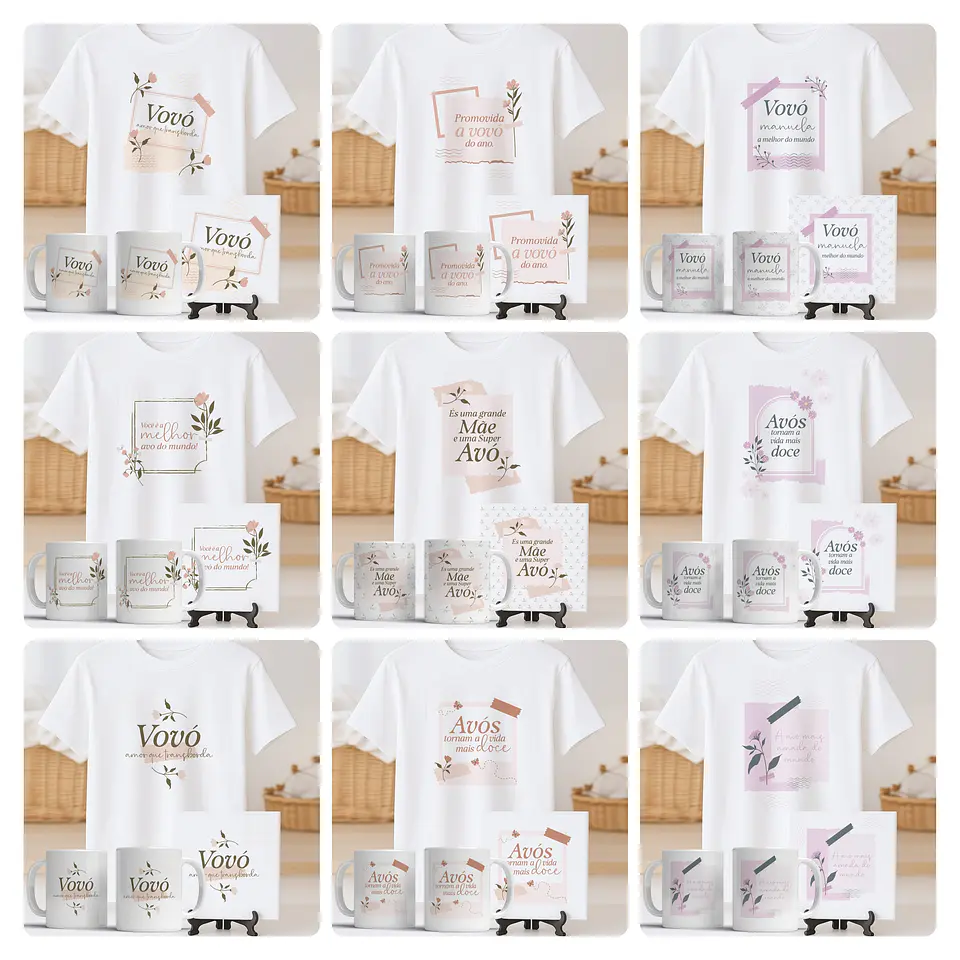 54 Artes para Caneca Camisa Azulejo Avós Arquivo Editável   2