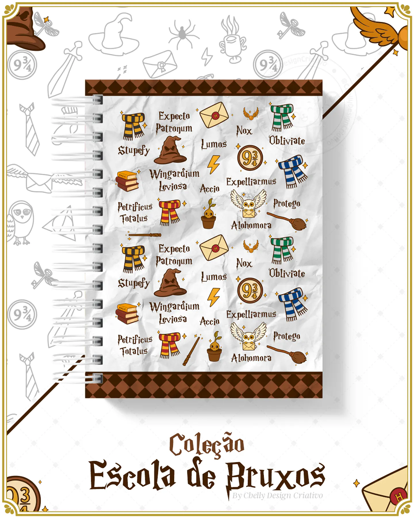 Arquivo Encadernação Herry Potter Coleção Escola de Bruxos Arquivo em Pdf  5