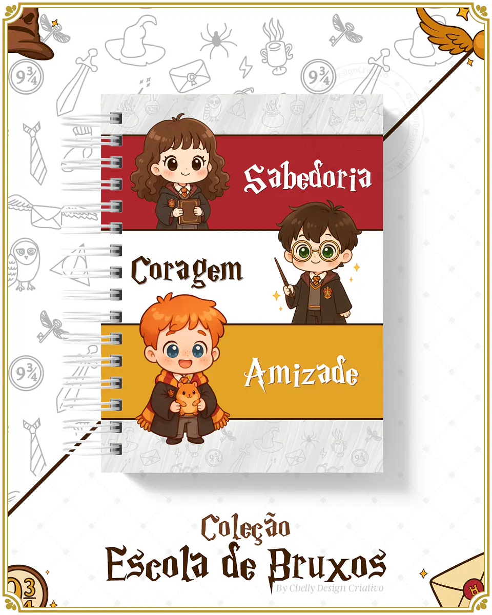 Arquivo Encadernação Herry Potter Coleção Escola de Bruxos Arquivo em Pdf  6