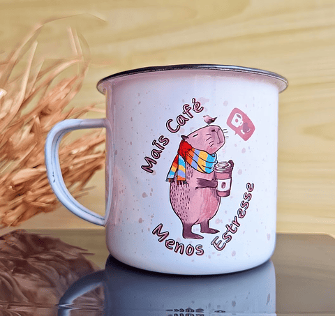 Artes Caneca Mais Café, menos Estresse em Png 