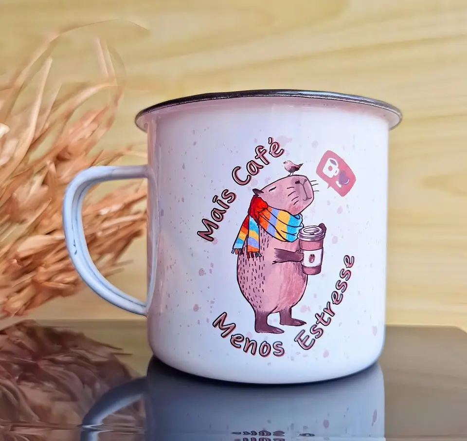 Artes Caneca Mais Café, menos Estresse em Png  1