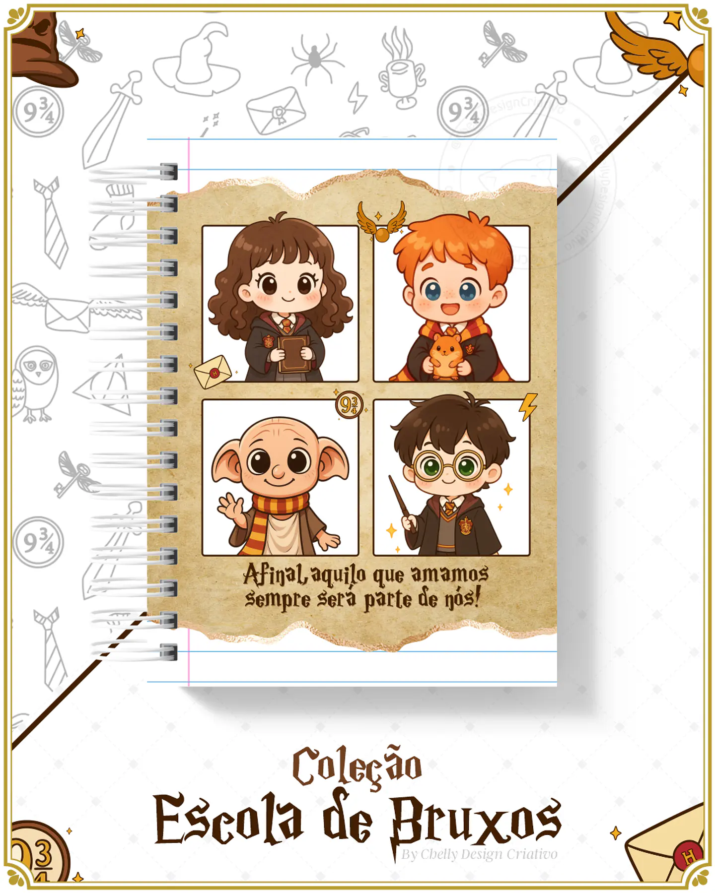 Arquivo Encadernação Herry Potter Coleção Escola de Bruxos Arquivo em Pdf  8