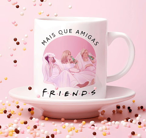 Artes Caneca Mais que amigas, Friends Png