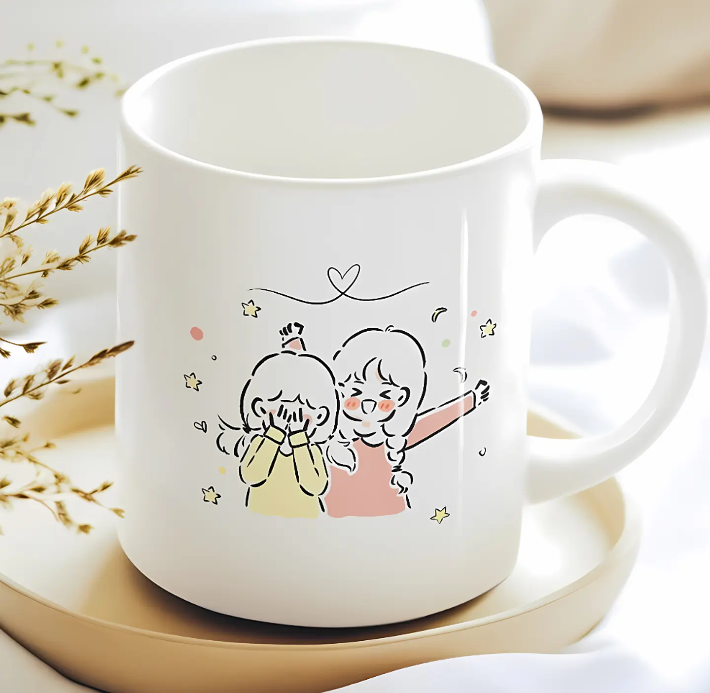 Artes Caneca A vida se torna mais leve quando temos alguém para chamar de amiga em Png  2