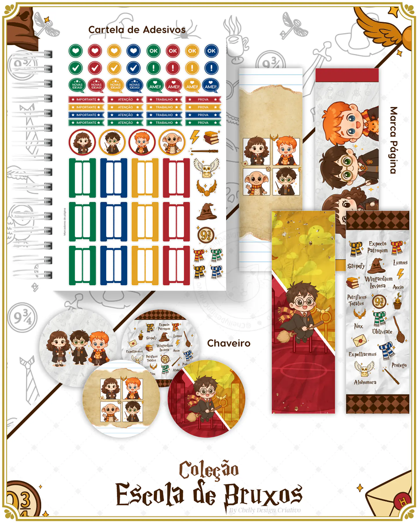 Arquivo Encadernação Herry Potter Coleção Escola de Bruxos Arquivo em Pdf  10