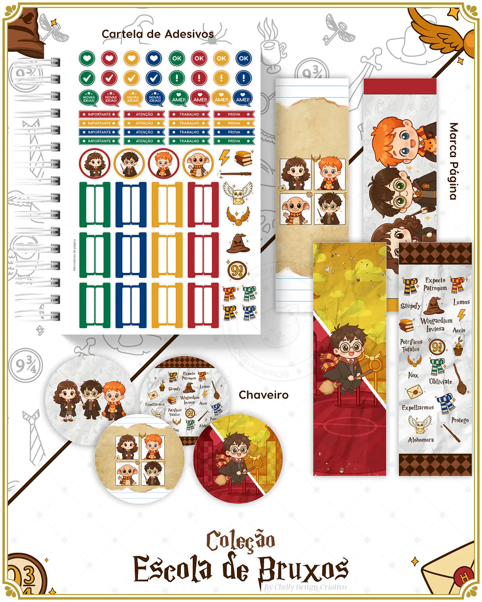 Arquivo Encadernação Herry Potter Coleção Escola de Bruxos Arquivo em Pdf  10