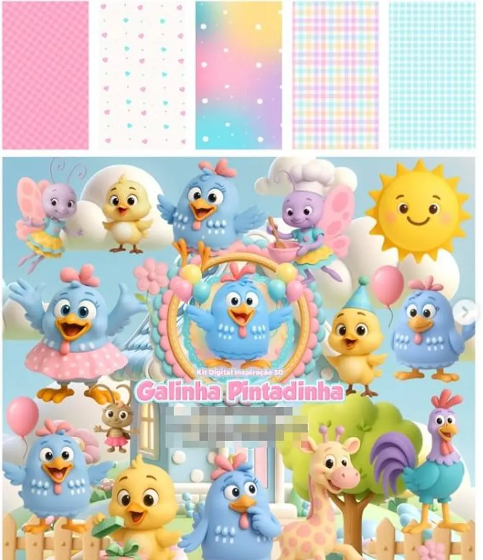 Kit Digital Galinha Pintadinha em Png  1