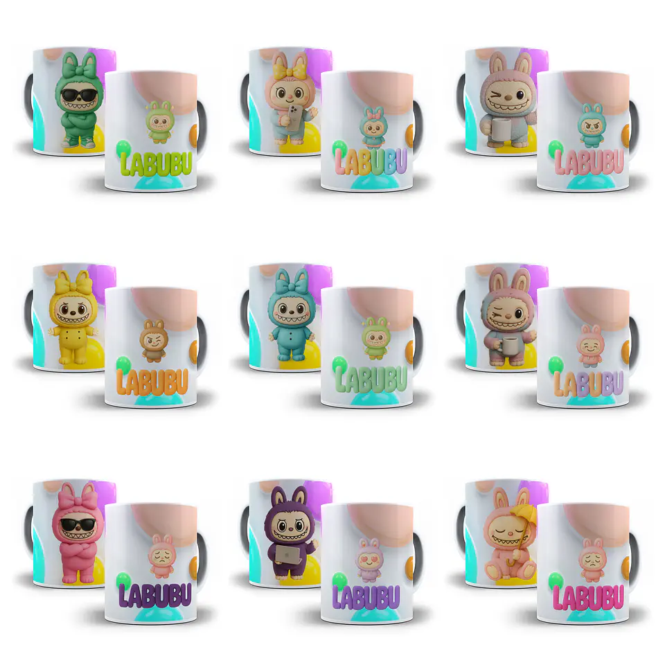 12 Artes para Caneca Labubu Arquivo em Jpg  1