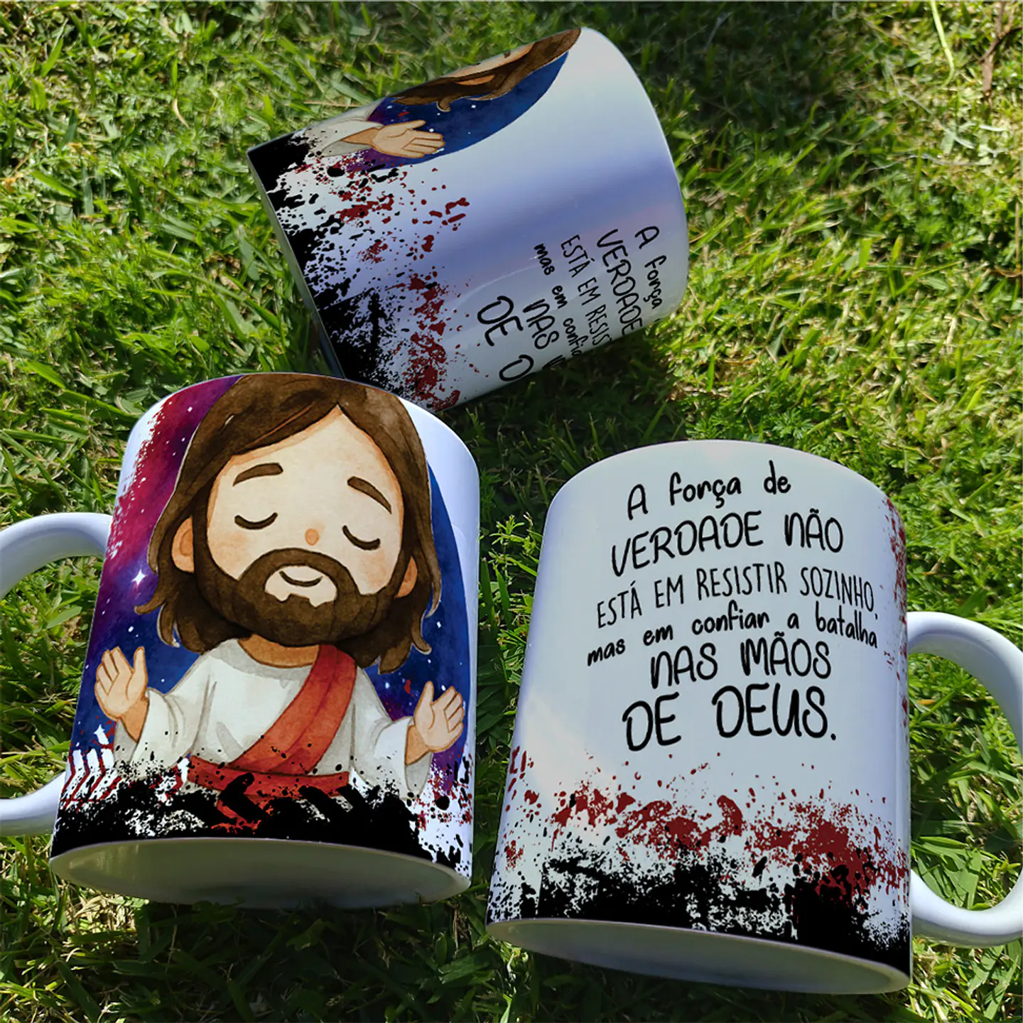 4 Artes para Caneca Religiosa Força Que Vem do Alto Arquivo Editável  3